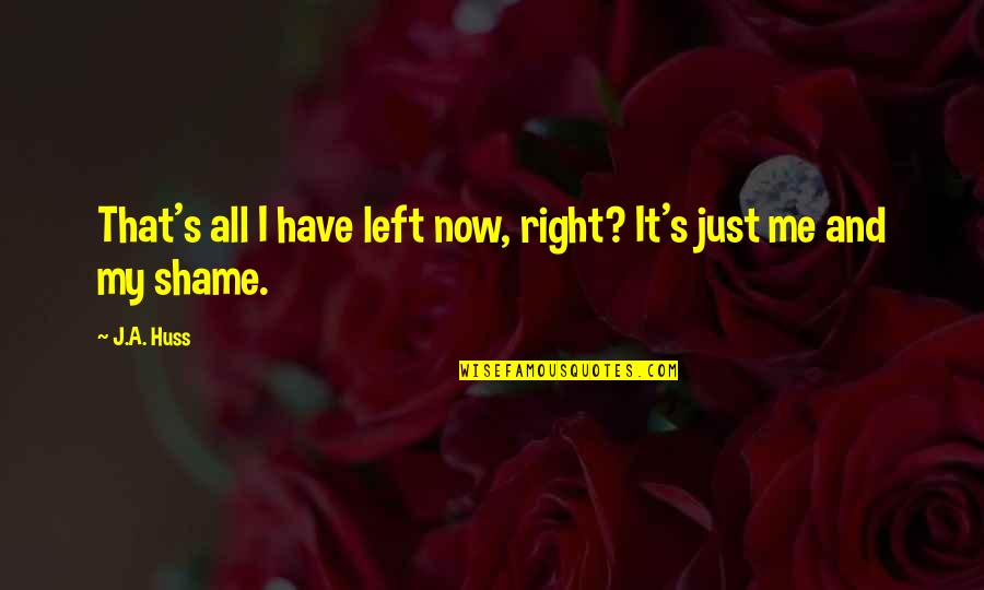 All Left Me Quotes By J.A. Huss: That's all I have left now, right? It's