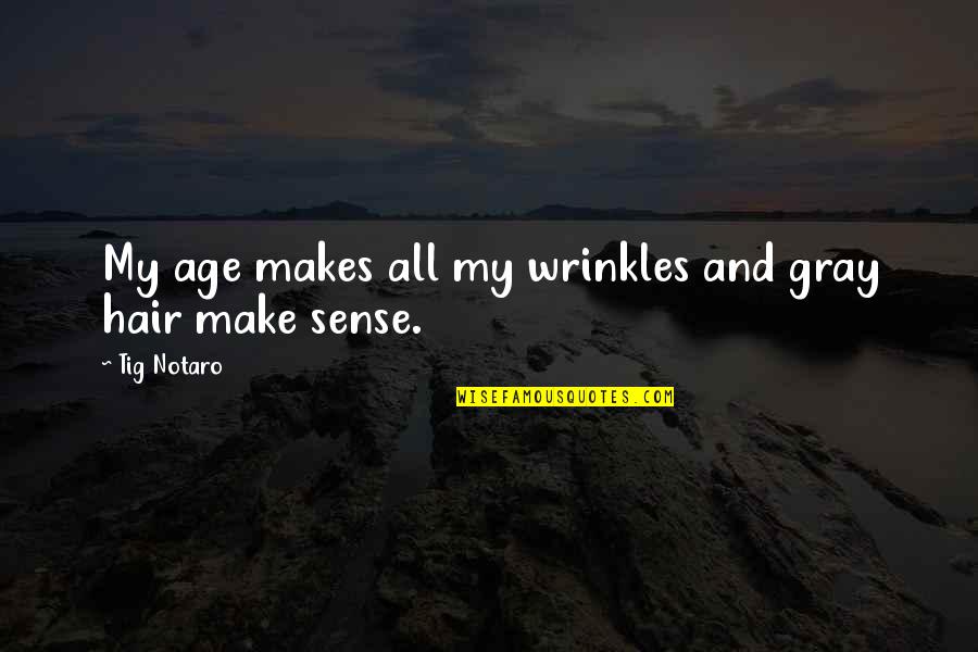 All Make Sense Quotes By Tig Notaro: My age makes all my wrinkles and gray