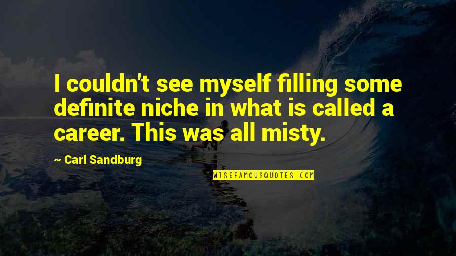 All Misty Quotes By Carl Sandburg: I couldn't see myself filling some definite niche