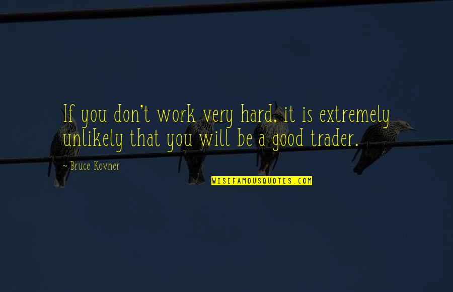 All My Hard Work Quotes By Bruce Kovner: If you don't work very hard, it is