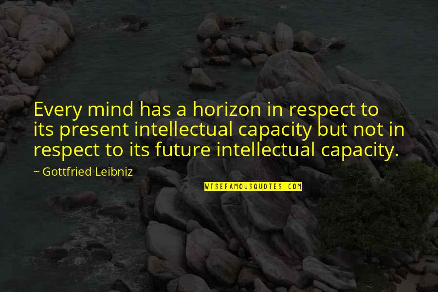 All My Respect To You Quotes By Gottfried Leibniz: Every mind has a horizon in respect to