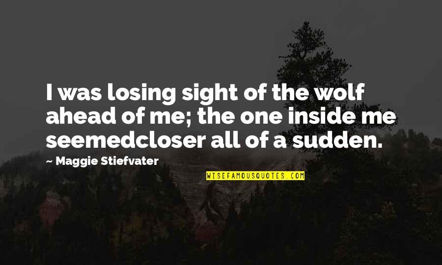 All Of A Sudden Quotes By Maggie Stiefvater: I was losing sight of the wolf ahead