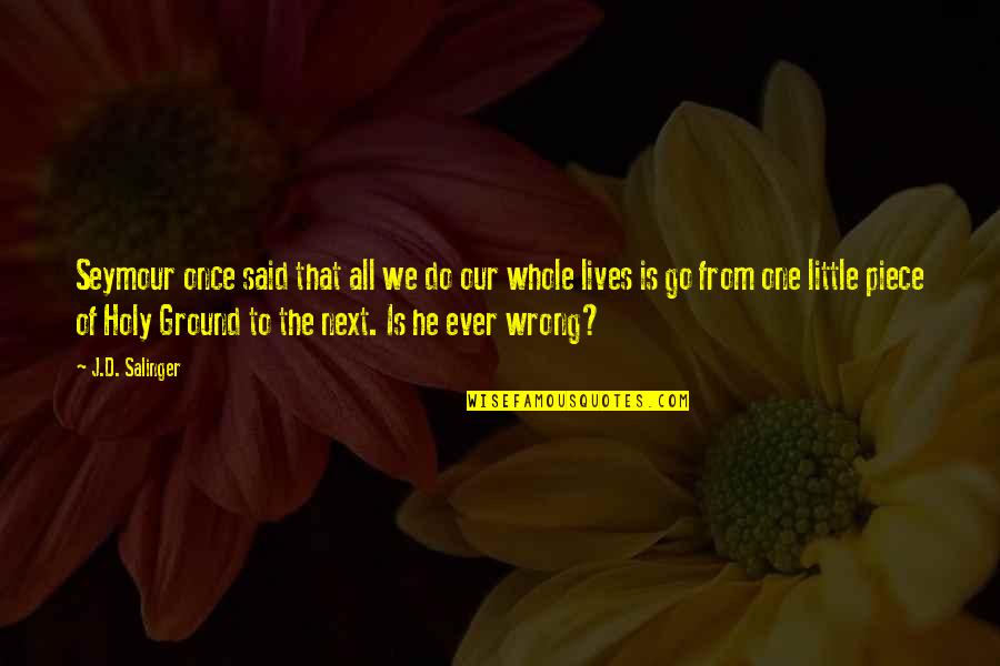 All One Piece Quotes By J.D. Salinger: Seymour once said that all we do our All One Piece Quotes By J.D. Salinger: Seymour once said that all we do our