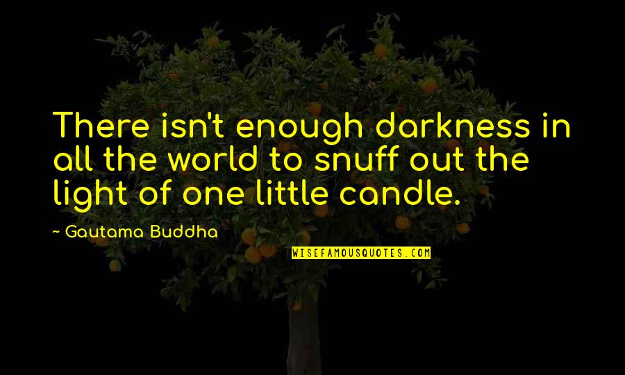 All One Quotes By Gautama Buddha: There isn't enough darkness in all the world