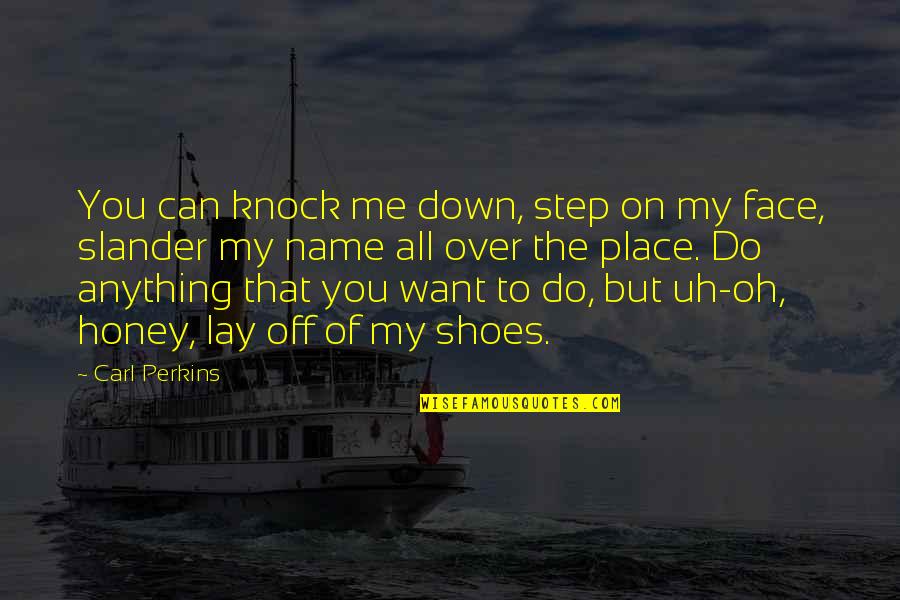 All Over The Place Quotes By Carl Perkins: You can knock me down, step on my