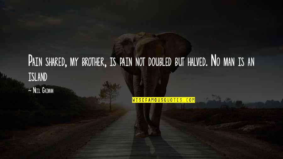 All Spider Man Quotes By Neil Gaiman: Pain shared, my brother, is pain not doubled
