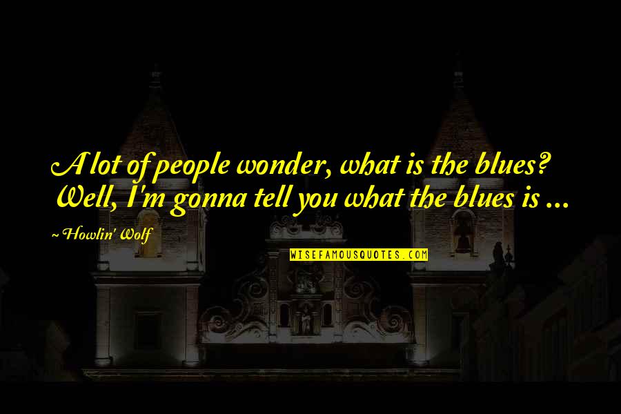 All That Glitters Is Not Gold Quotes By Howlin' Wolf: A lot of people wonder, what is the