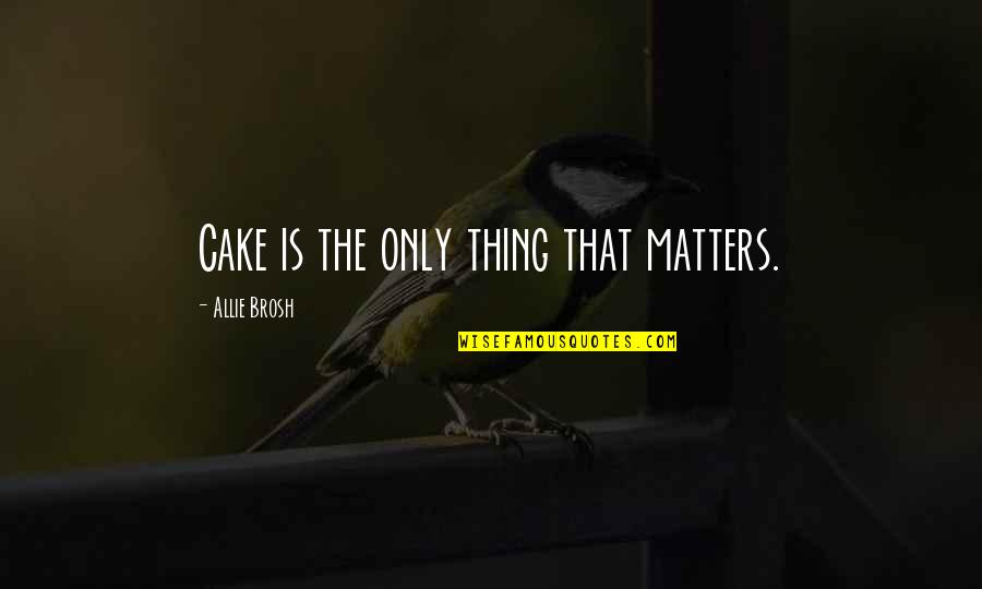 All That Matters Is Now Quotes By Allie Brosh: Cake is the only thing that matters.