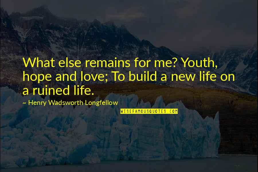 All That Remains Love Quotes By Henry Wadsworth Longfellow: What else remains for me? Youth, hope and