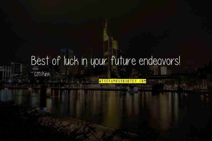 All The Best For Future Endeavors Quotes By CM Punk: Best of luck in your future endeavors!