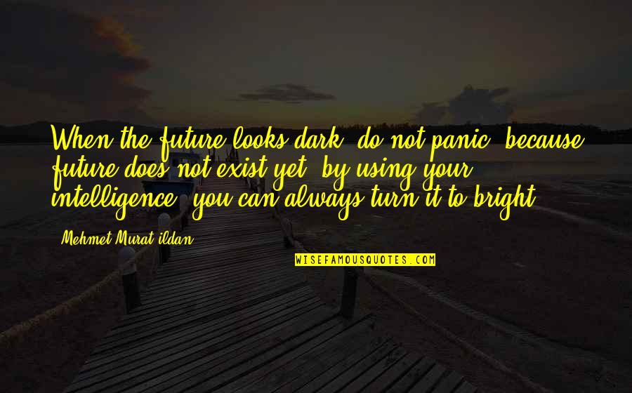 All The Best In Your Future Quotes By Mehmet Murat Ildan: When the future looks dark, do not panic,