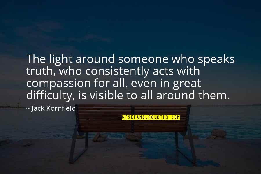 All The Light Quotes By Jack Kornfield: The light around someone who speaks truth, who