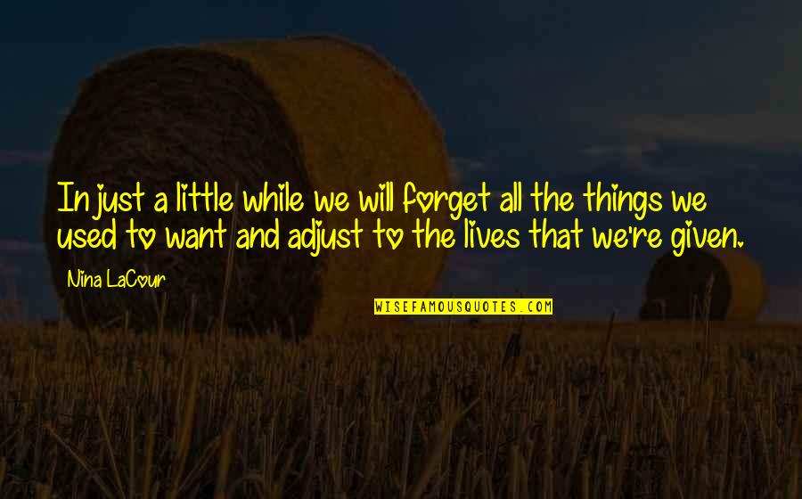 All The Little Things Quotes By Nina LaCour: In just a little while we will forget