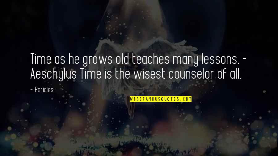 All The Old Quotes By Pericles: Time as he grows old teaches many lessons.