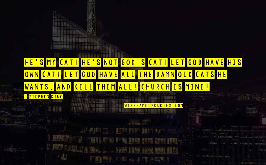 All The Old Quotes By Stephen King: He's my cat! He's not God's cat! Let