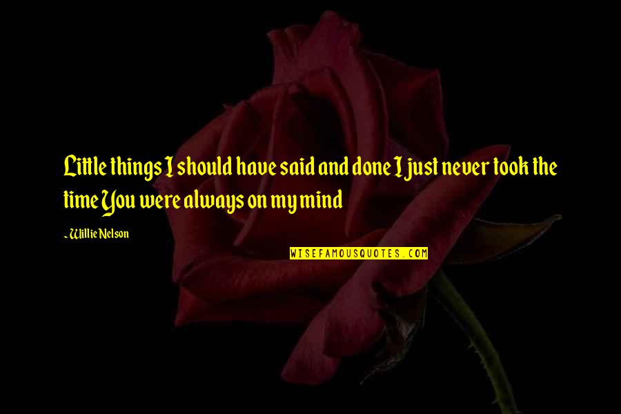 All The Things I Never Said Quotes By Willie Nelson: Little things I should have said and done