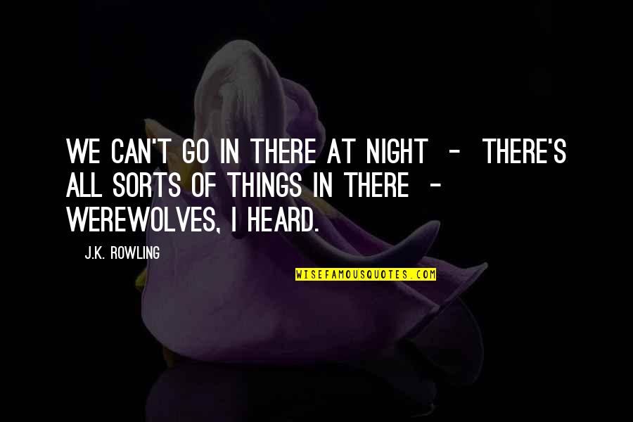 All Things Go Quotes By J.K. Rowling: We can't go in there at night -