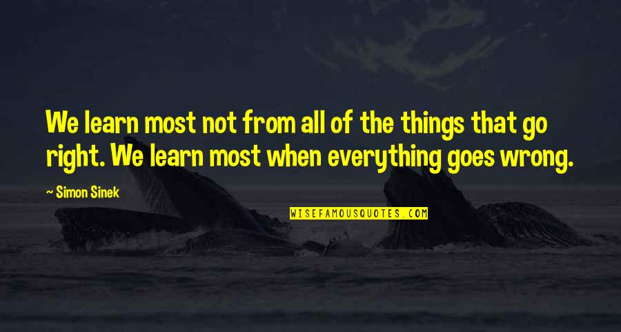All Things Go Quotes By Simon Sinek: We learn most not from all of the