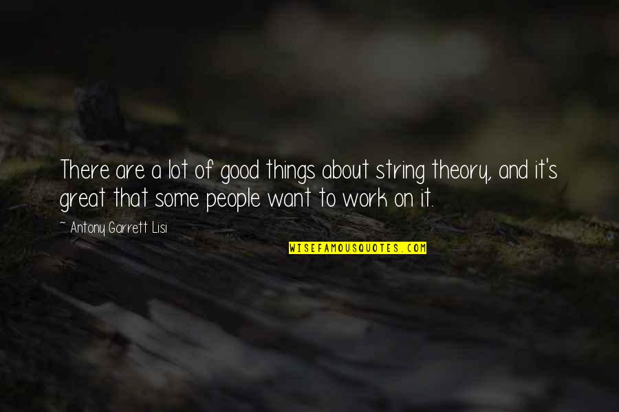 All Things Work For Good Quotes By Antony Garrett Lisi: There are a lot of good things about
