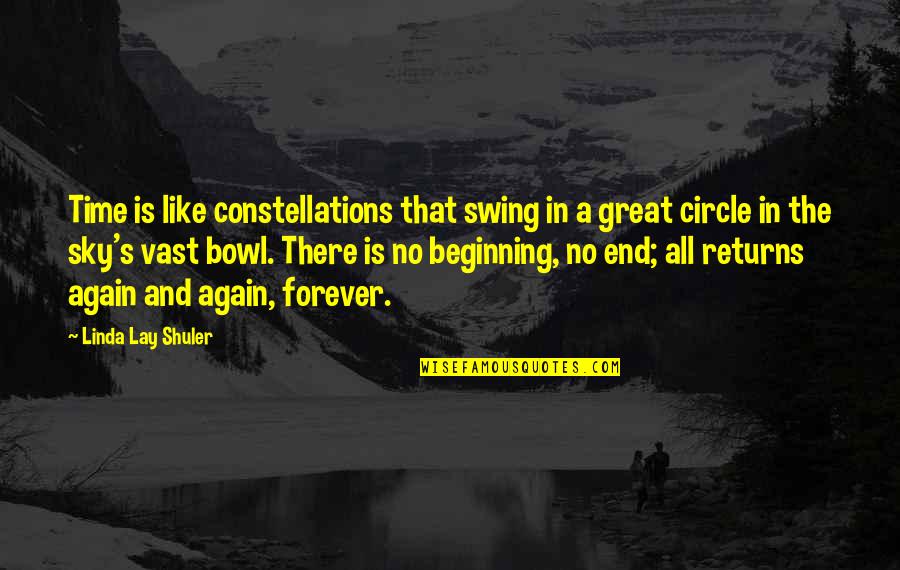 All Time Great Quotes By Linda Lay Shuler: Time is like constellations that swing in a