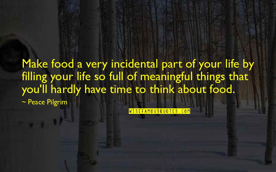 All Time Meaningful Quotes By Peace Pilgrim: Make food a very incidental part of your