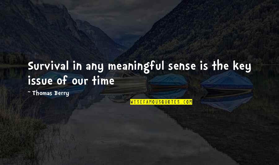 All Time Meaningful Quotes By Thomas Berry: Survival in any meaningful sense is the key