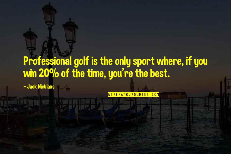 All Time Sports Quotes By Jack Nicklaus: Professional golf is the only sport where, if