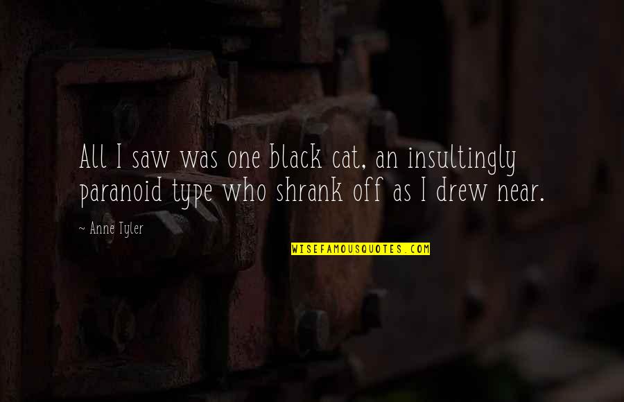 All Type Quotes By Anne Tyler: All I saw was one black cat, an