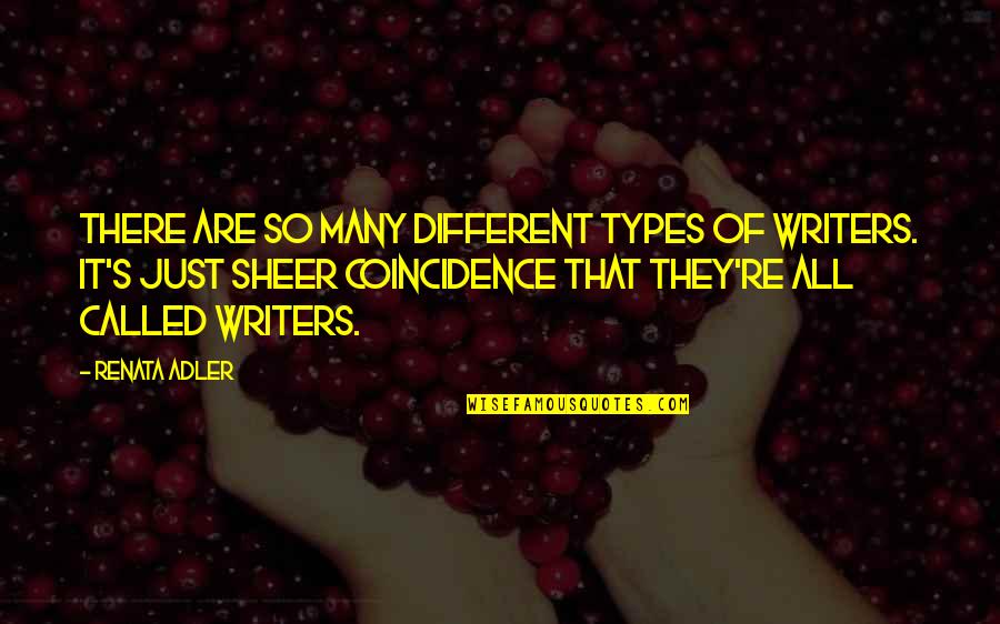 All Types Of Quotes By Renata Adler: There are so many different types of writers.