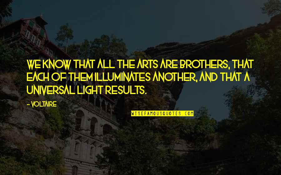 All Universal Quotes By Voltaire: We know that all the arts are brothers,