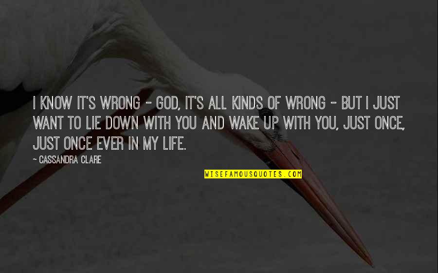 All Up To You Quotes By Cassandra Clare: I know it's wrong - God, it's all