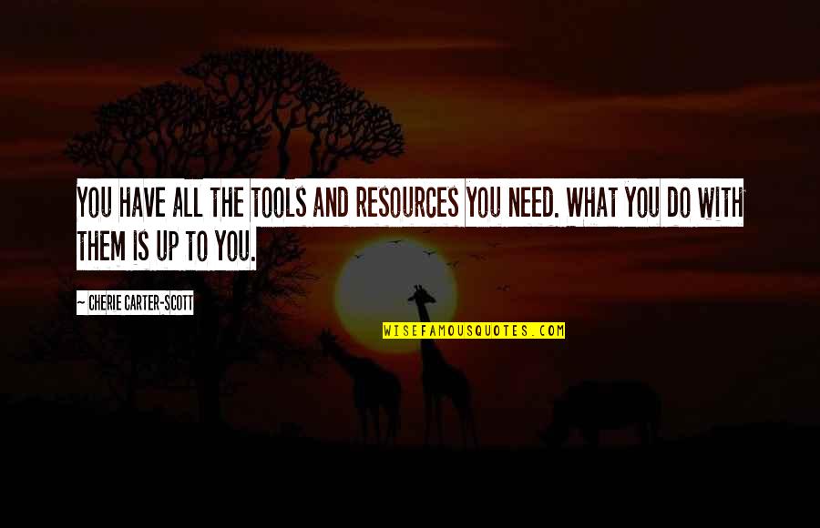 All Up To You Quotes By Cherie Carter-Scott: You have all the tools and resources you