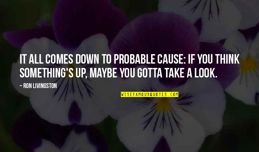 All Up To You Quotes By Ron Livingston: It all comes down to probable cause: If