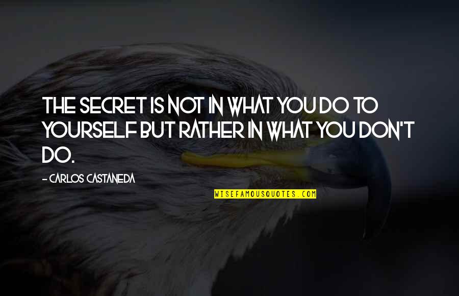 All Valorant Quotes By Carlos Castaneda: The secret is not in what you do