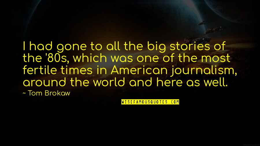 All Was Well Quotes By Tom Brokaw: I had gone to all the big stories