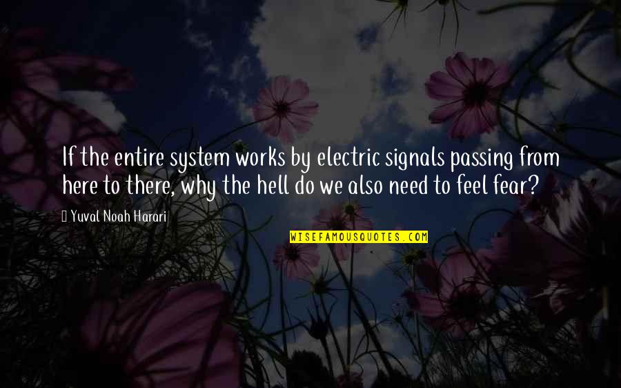 All We Need Of Hell Quotes By Yuval Noah Harari: If the entire system works by electric signals