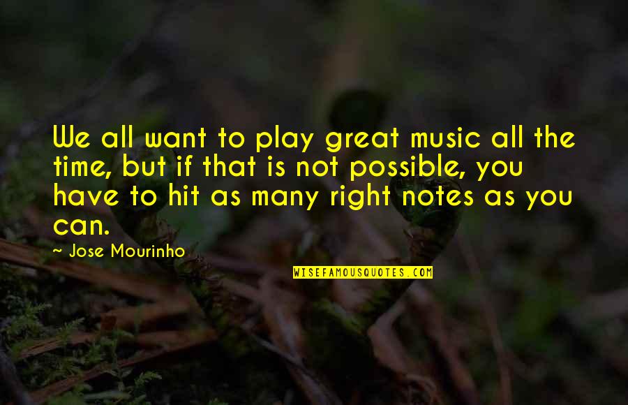 All We Want Quotes By Jose Mourinho: We all want to play great music all