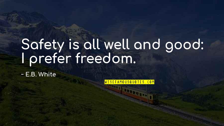 All Well And Good Quotes By E.B. White: Safety is all well and good: I prefer