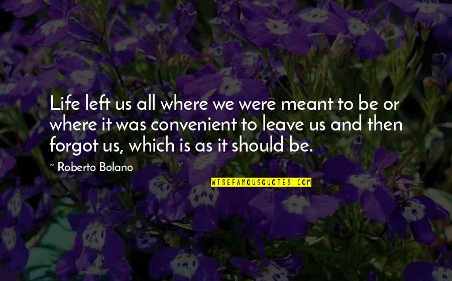 All Where Quotes By Roberto Bolano: Life left us all where we were meant