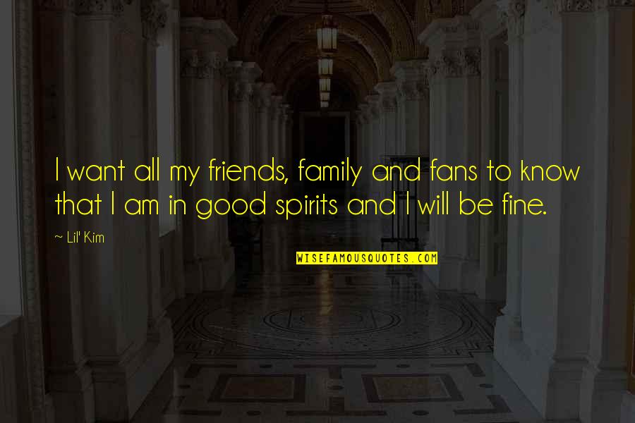 All Will Be Good Quotes By Lil' Kim: I want all my friends, family and fans