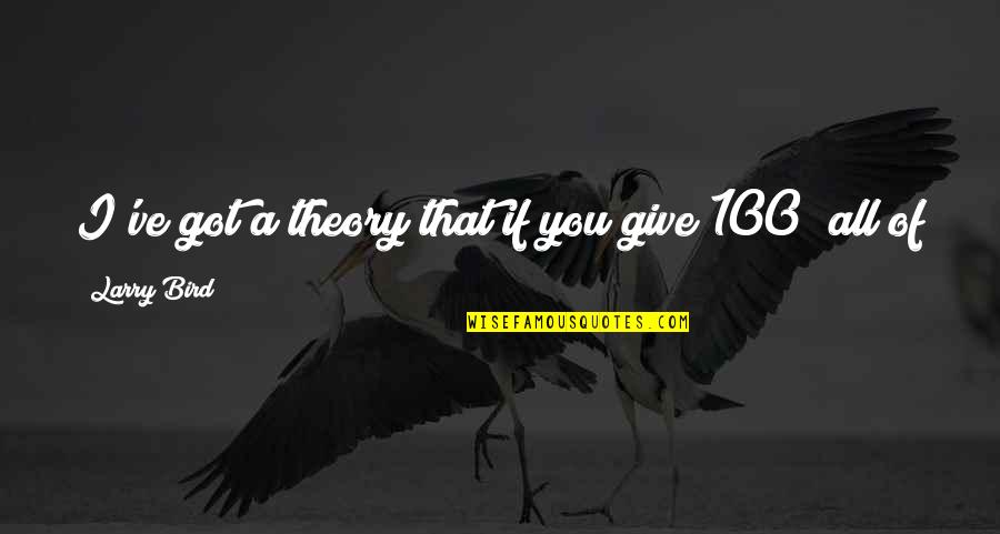 All Will Work Out Quotes By Larry Bird: I've got a theory that if you give