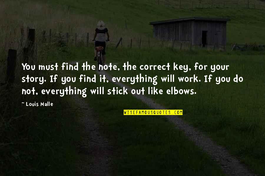 All Will Work Out Quotes By Louis Malle: You must find the note, the correct key,