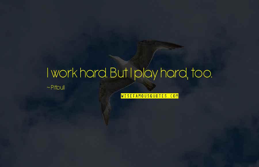All Work No Play Quotes By Pitbull: I work hard. But I play hard, too.