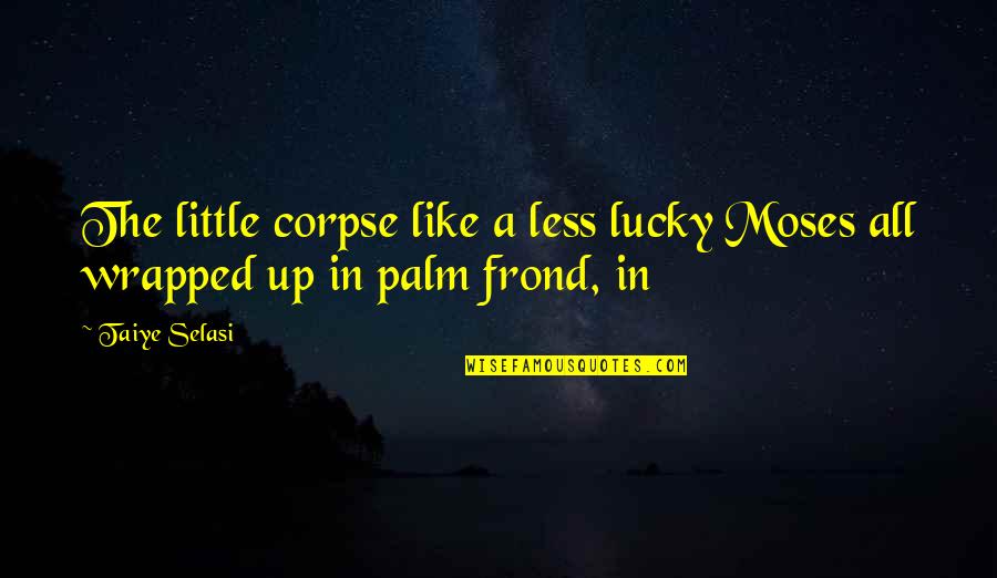 All Wrapped Up Quotes By Taiye Selasi: The little corpse like a less lucky Moses