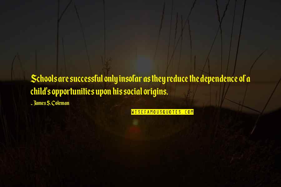 All You Can Depend On Is Yourself Quotes By James S. Coleman: Schools are successful only insofar as they reduce All You Can Depend On Is Yourself Quotes By James S. Coleman: Schools are successful only insofar as they reduce