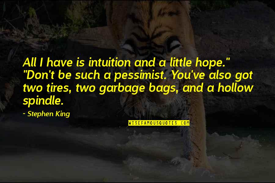 All You Got Quotes By Stephen King: All I have is intuition and a little