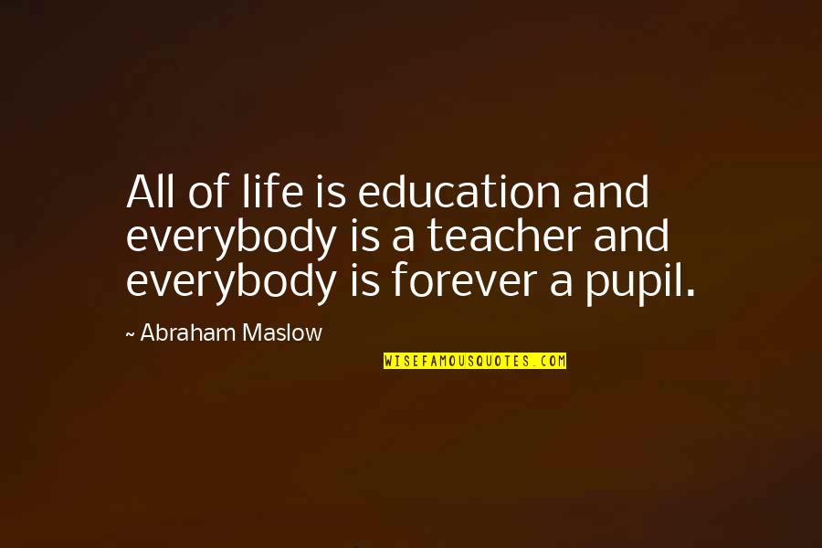 Allah Ki Shan Quotes By Abraham Maslow: All of life is education and everybody is