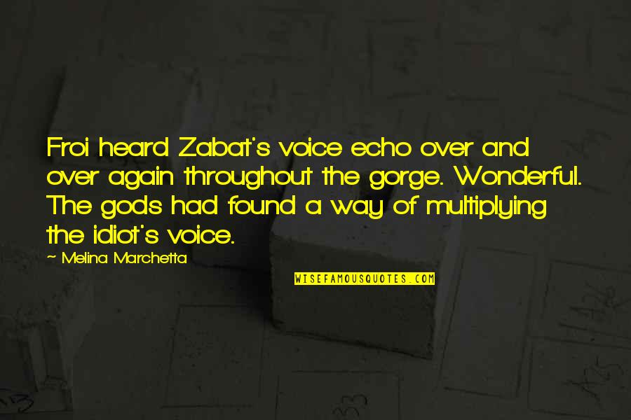 Allah Ki Shan Quotes By Melina Marchetta: Froi heard Zabat's voice echo over and over