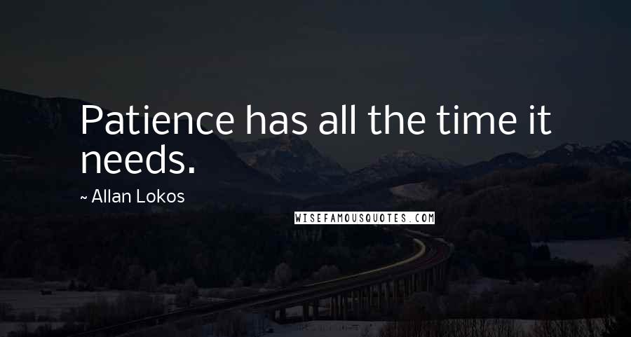 Allan Lokos quotes: Patience has all the time it needs.