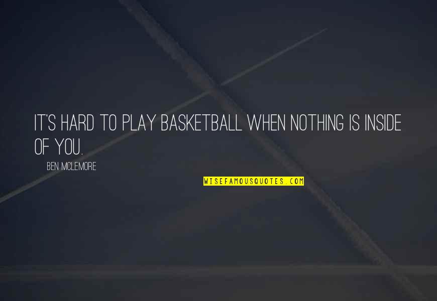 Alleghenies Ucp Quotes By Ben McLemore: It's hard to play basketball when nothing is Alleghenies Ucp Quotes By Ben McLemore: It's hard to play basketball when nothing is